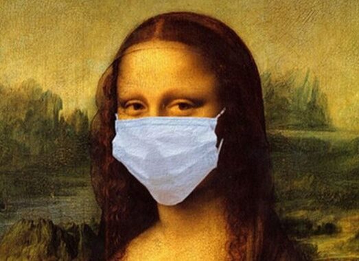 Missouri ArtSafe Logo: Mona Lisa Wearing A Covid-19 Mask.