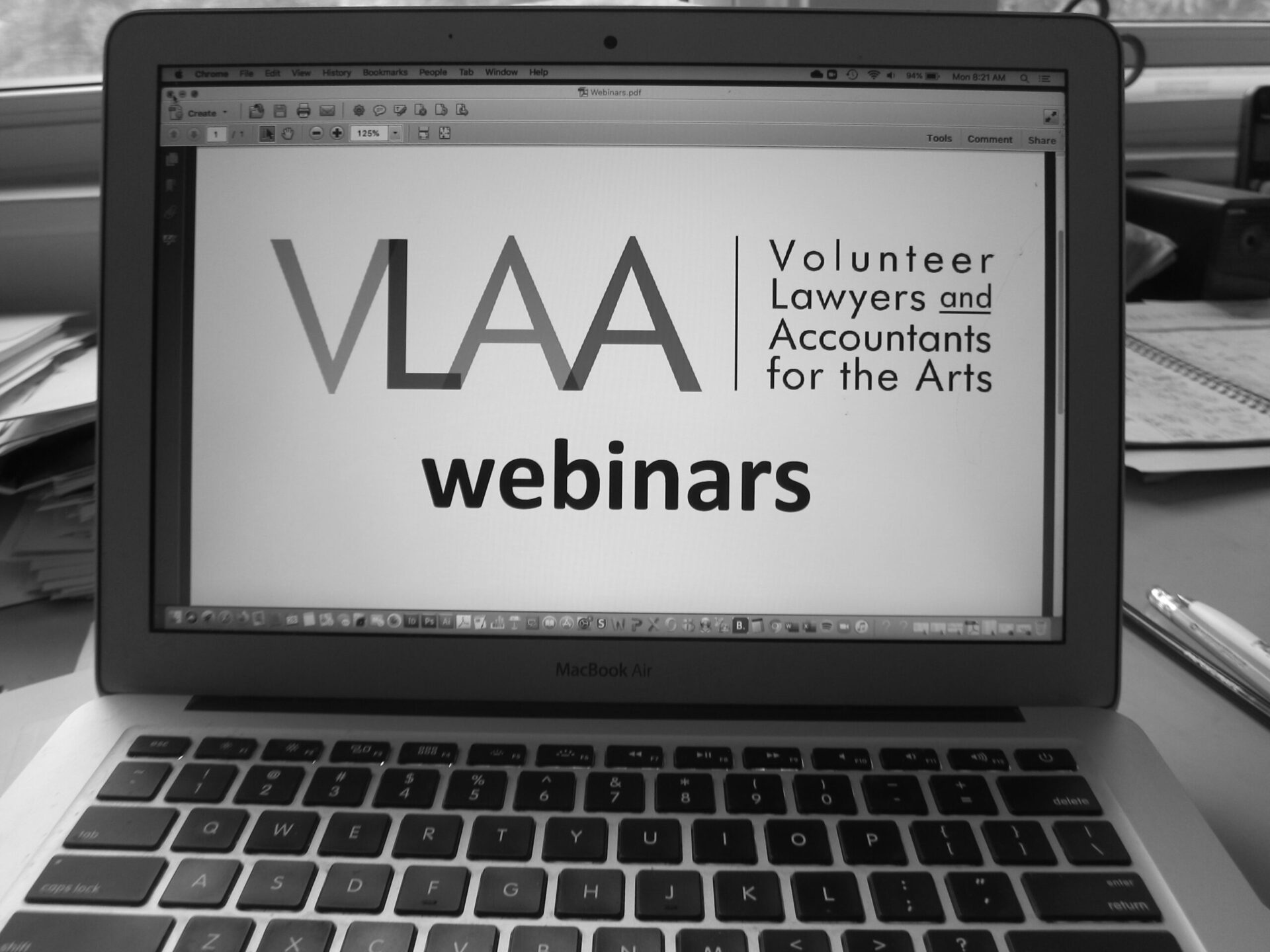 laptop showing VLAA logo